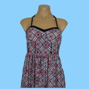 XHILARATION JUNIOR GIRLS SLEEVELESS COLORFUL MINI SUNDRESS EUC SMALL